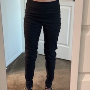 NWT Sarah Pacini Black Linen Blend Stretch Pants, Sz 1